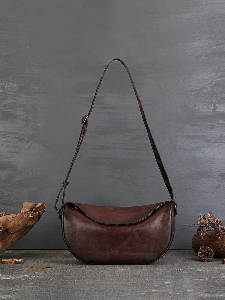 MOTAORA 2025 New Cowhide Handmade Shoulder Bag For Women Vintage Large Capacity Messenger Bags Genuine Leather Handbag Purse