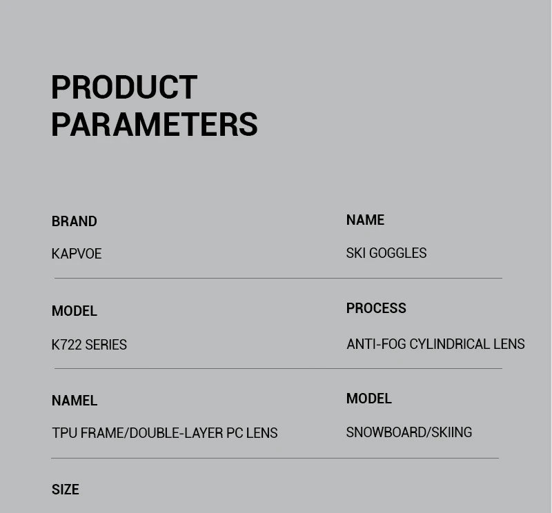 KAPVOE Men Women Double Layers Anti-Fog Ski Goggles Snowmobile Eyewear Outdoor Sport Snow Snowboard Glasses Magnetic Lenses New