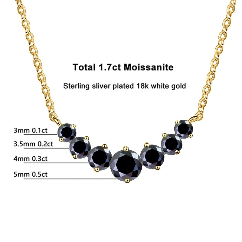 JoyceJelly All D VVS1 Moissanite Necklace For Women GRA Certified 18k Yellow Gold Plated 925 Sterling Sliver Wedding Fine Jewely