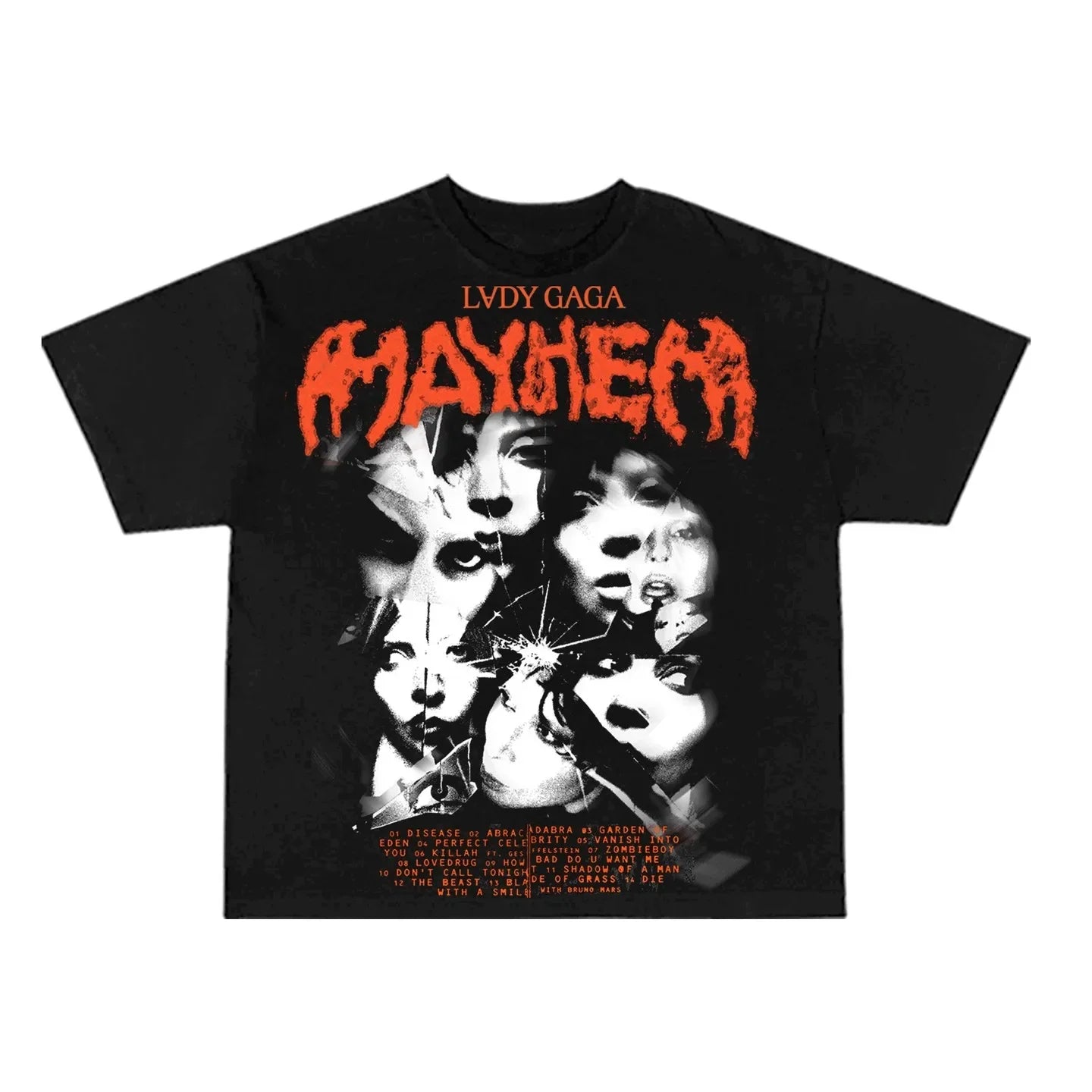 2025 Lady Gaga Mayhem New Album T Shirt Men Women Short Sleeve Cotton Tees Lady Gaga T-shirt Unisex Clothing Y2k Tops Streetwear