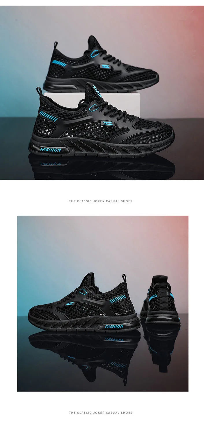 Men's Mesh Sneakers 2024 Summer Mesh Sports Breathable Casual Shoes Comfortable Men's Tennis Shoes Lightweight Running Shoes