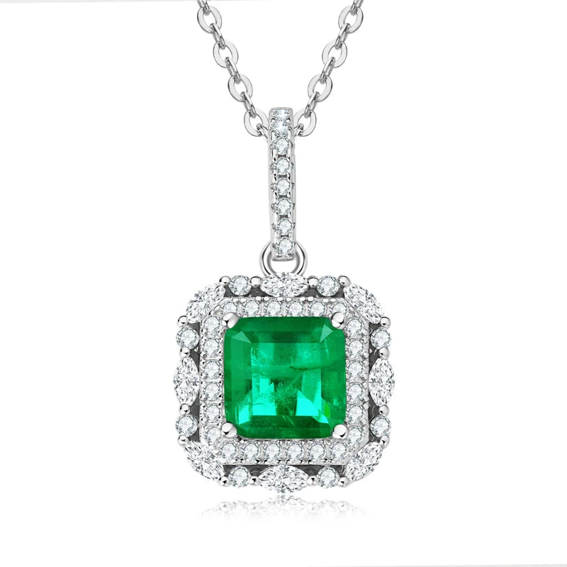 Lnngy Certified 925 Sterling Silver Chain Necklace Irregular Colorful Gemstone Pendant Necklaces for Women Collar Mujer