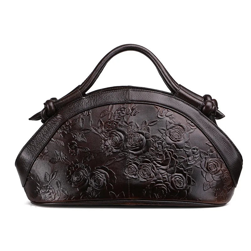 MOTAORA 2025 New Women Shoulder Bag Luxury Genuine Leather Handbag Female Oil Wax Cowhide Retro Embossed High Quality Ladies Bag