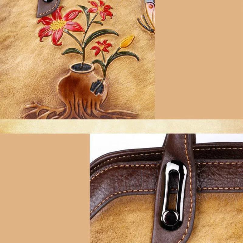 MOTAORA Vintage Women Shoulder Bags Genuine Leather Retro Ladies Handbags For Female Handmade Embossed Women's Bag 2025 Trend