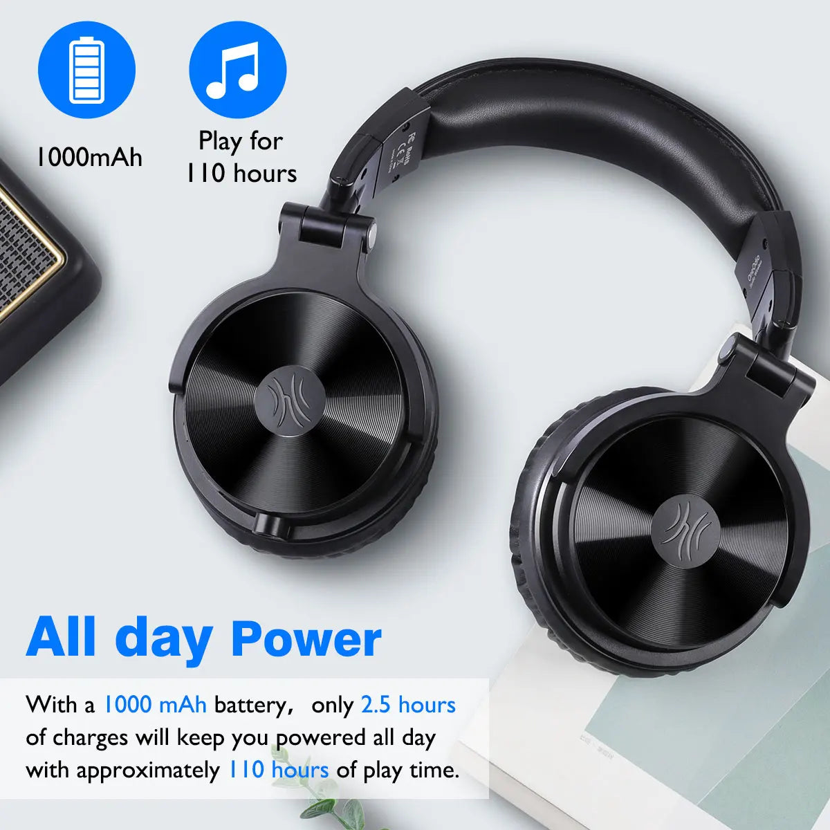 Oneodio Wireless Headphones Bluetooth 5.2 Headset Over Ear Stereo Super Bass Earphones With Microphone For Phone PC Sport