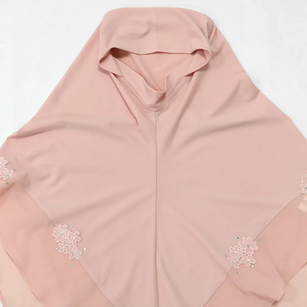 Elegant Instant Hijab Headwrap for Muslim Women Hijab Shawl Islamic Scarves Easy to Wear Ramadan Eid Arab Hijab Turban Cap