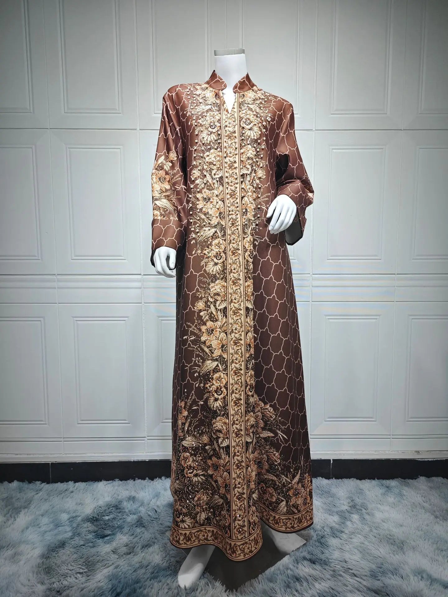 Muslim Dress Women Abaya for Eid Diamond Party Dresses Arab Long Robe Print Abayas Dubai Morocco Kaftan Islam Jalabiya Vestidos