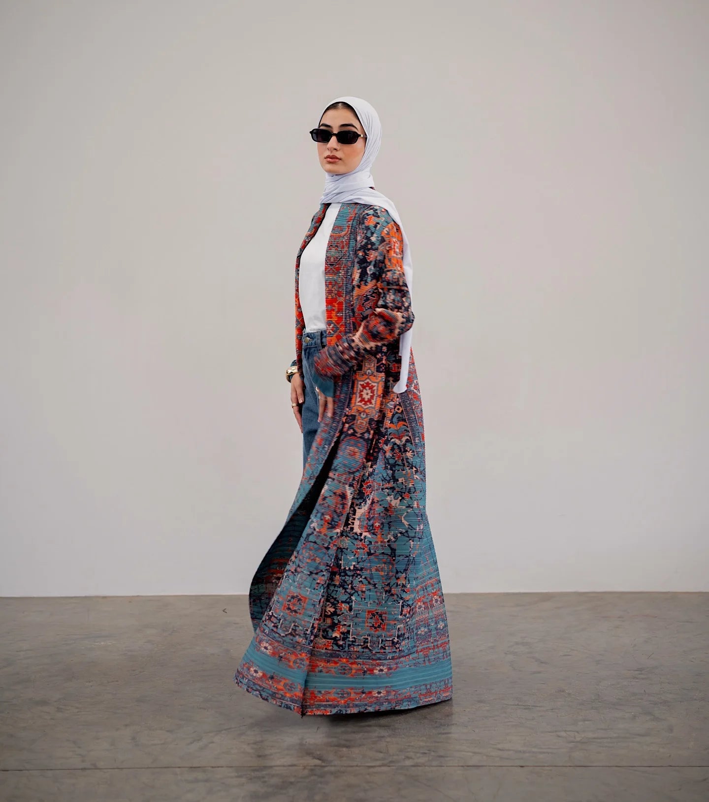 KAF Women Abaya 2025 New Retro Printing Cardigan Lace-up Design Loose Large Size Fashion Female ABaya Festival Dress