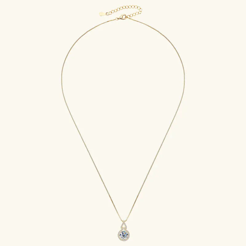 Lnngy Test GRA Passed 1ct/2ct/3ct Moissanite Necklace 925 Sterling Silver Gourd Shaped Pendant Necklaces For Women 2025 Jewelry