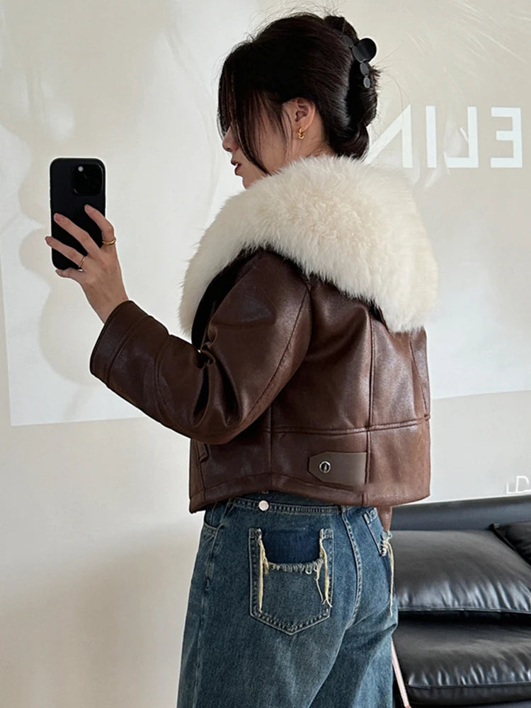 2023 New Fashion Womens Puffer Jackets Winter Natural Fox Fur Collar Goose Down Jackets Parkas Luxury Clothing