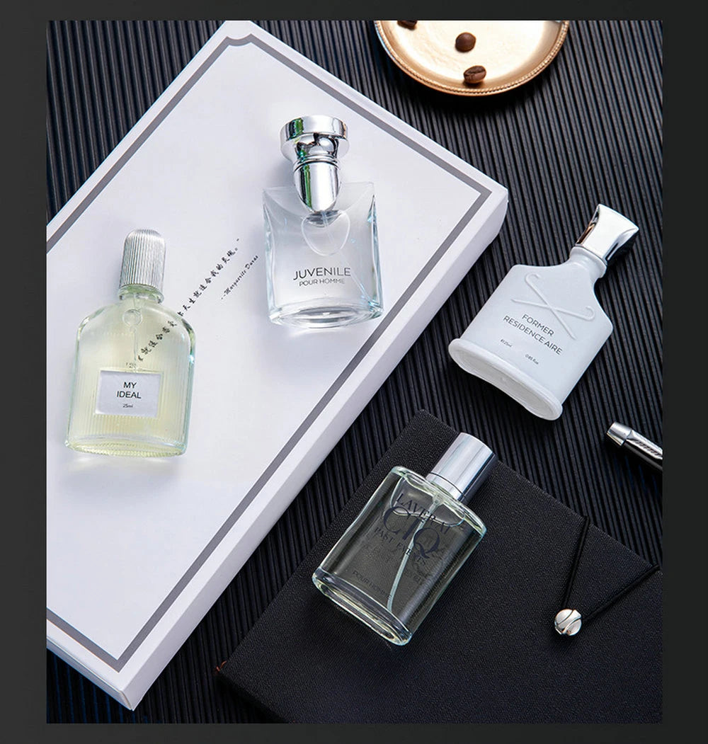 Brand Men Perfume 100ml Gift Box Four Piece Set Lasting Fragrance Body Spray Fresh Plant Floral Scent Pheromone Parfums Homme