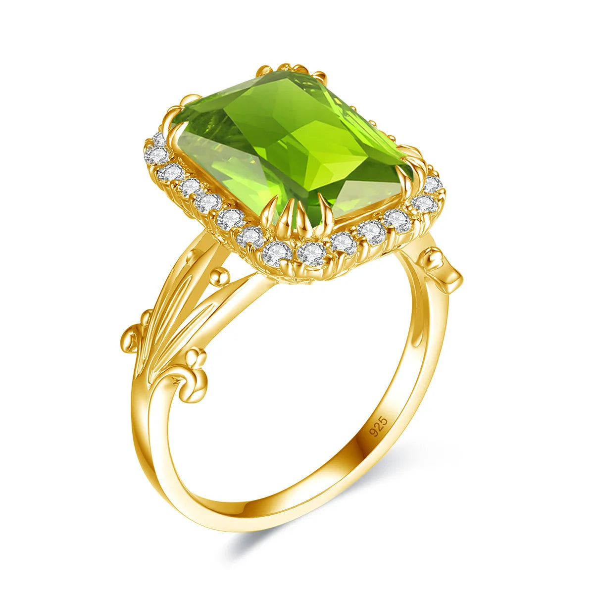 Szjinao High Quality Woman Ring 925 Sterling Silver Aquamarine Rings Gold Plated Luxury Elegant Banquet Party Fine Jewelry