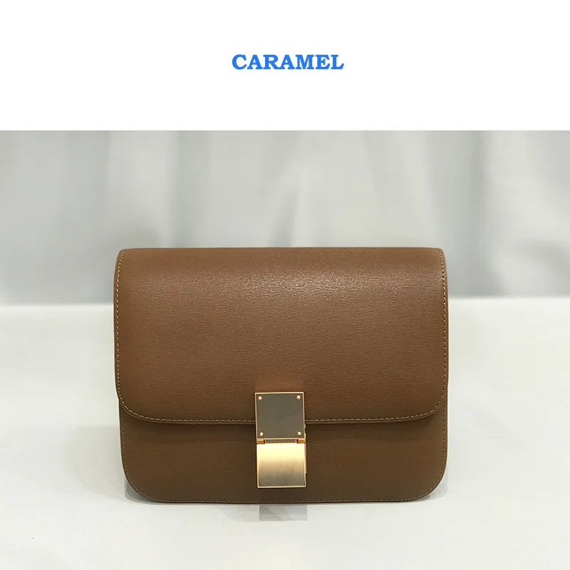 Women Shoulder Bag Female Split Leather Ins Vintage Messenger Lady Small Square Palm Texture Printing Box Flap Underarm Bag 2022