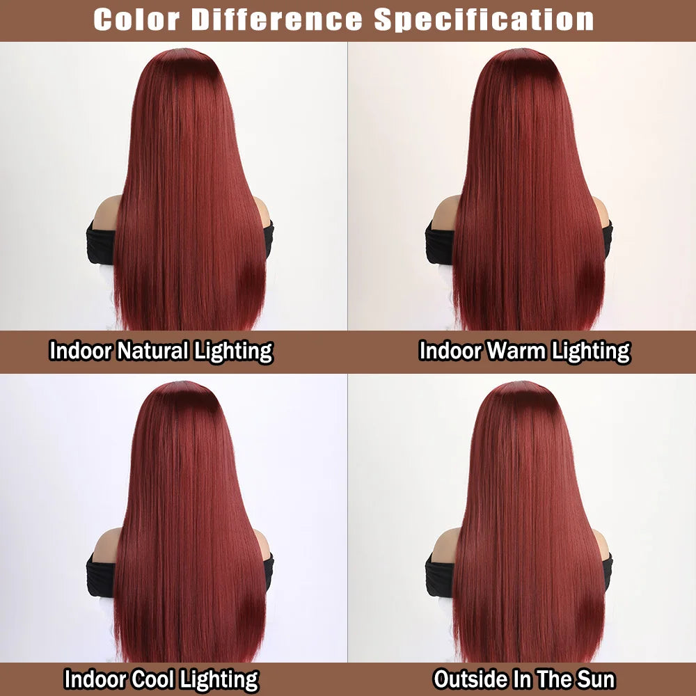 26Inch Colour Wig Long Straight Synthetic Wig for Women Fashion Wig for for Daily Halloween Costume Party Cosplay 