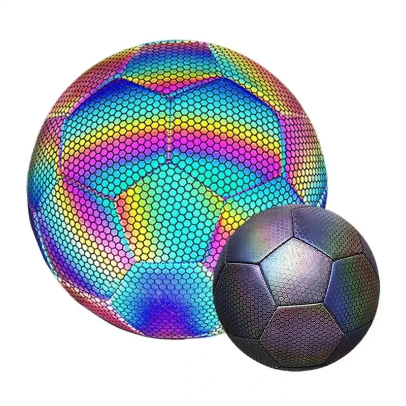Soccer Reflective Football Luminous Ball Night Outdoor Sports Glowing Standard Soccer Size 5 4 for Boys, Kids Training Football
