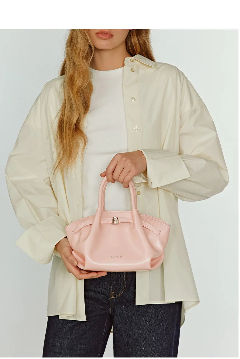 LA FESTIN Leather Bag New Suede Handbag Women's bags Luxury brand Bag Fashion Shoulder Bag Crossbody Bag Bucket Bag small size