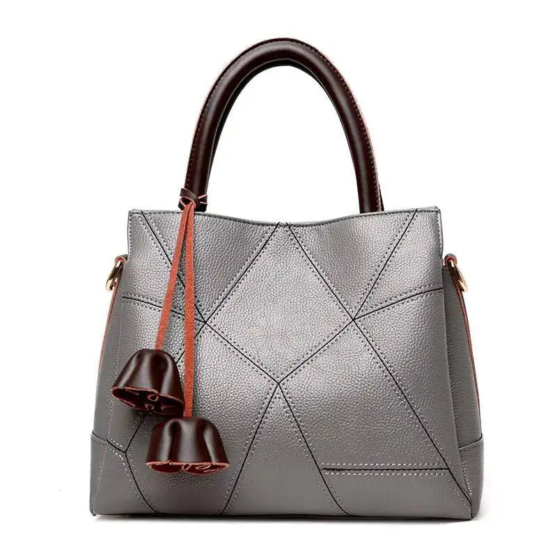 MOTAORA Premium Leather Women's Crossbody Handbag - Designer Luxury Patchwork Bag for Mature Moms