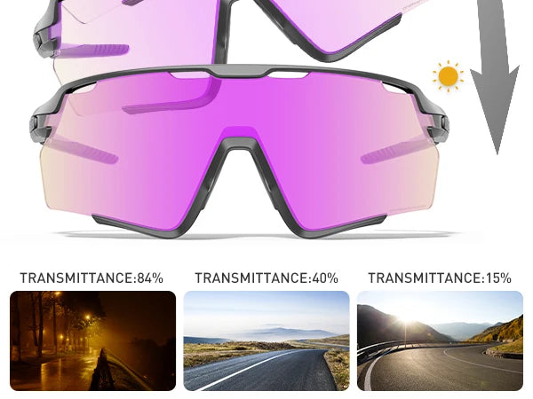 Kapvoe Photochromic Sunglasses Outdoor Bicycle Cycling Glasses MTB Driving Bike Eyewear Women Man Sports Hiking UV400 Goggles