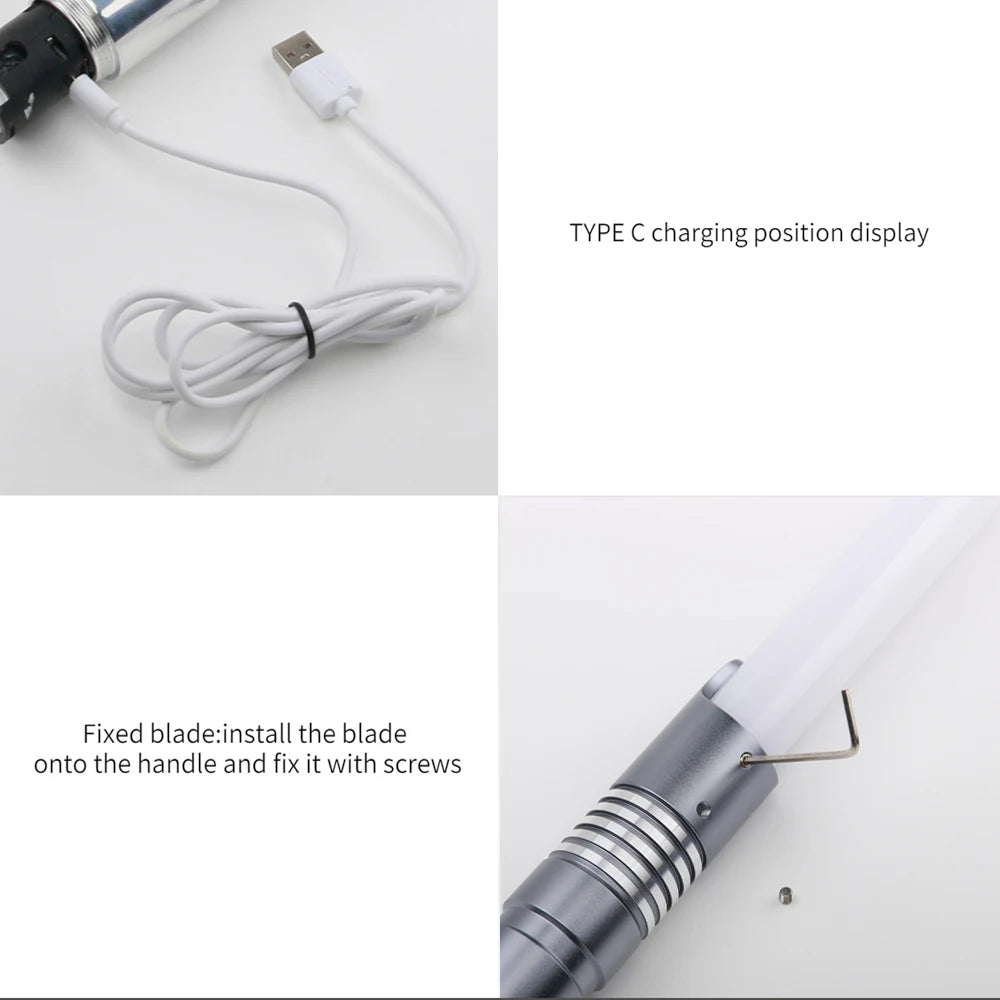 سيف ضوئي معدني RGB، مبارزة، تأرجح سلس، سيف ليزر، Sabre De Luz، 16 لونًا متغيرًا، 16 صوتًا، سلاح FOC Rave، لعبة وامضة