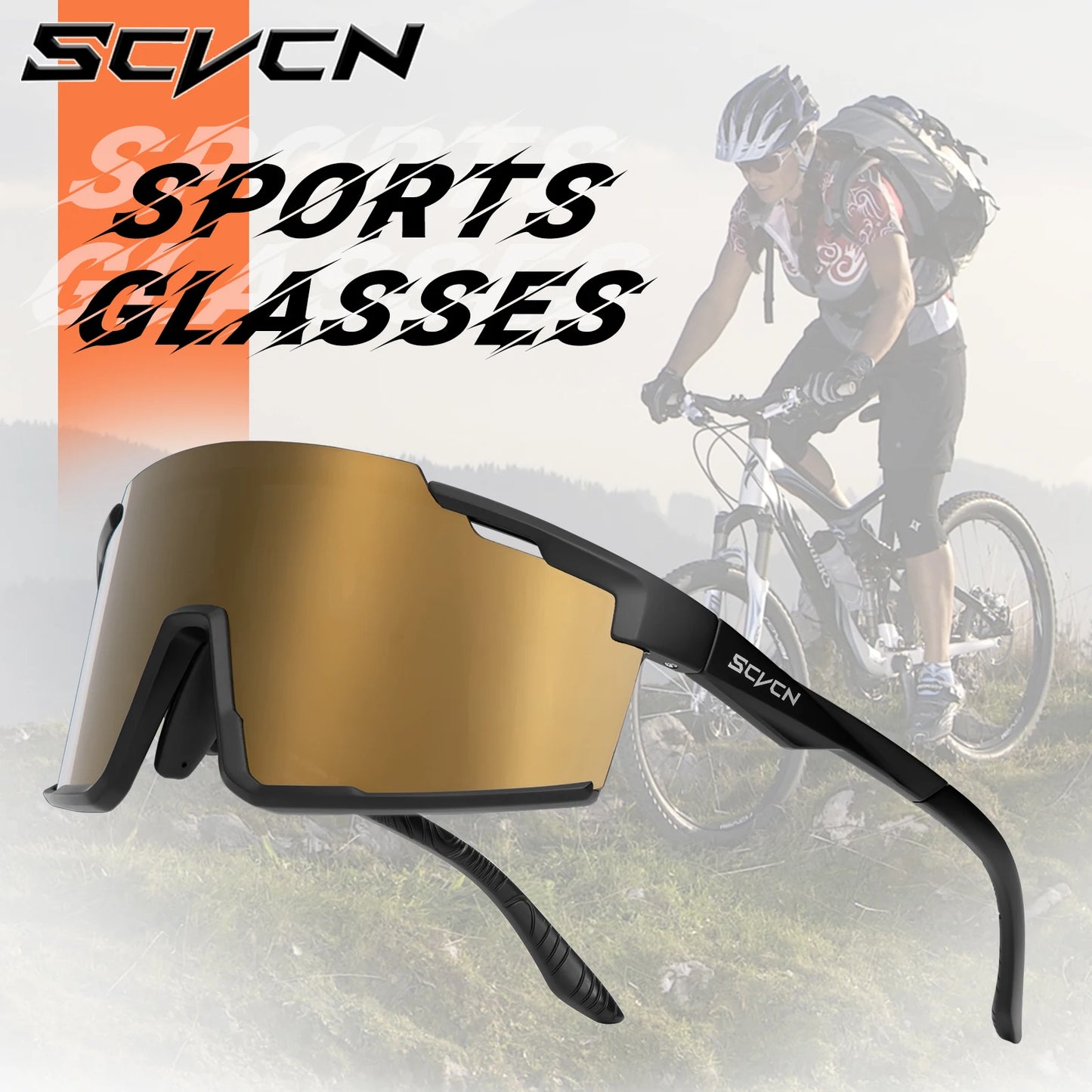 SCVCN Cycling Sunglasses Sports Bicycle Glasses MTB Mountain Bike Goggles Cycling Accessories UV400 Outdoor Eyewear Men Women