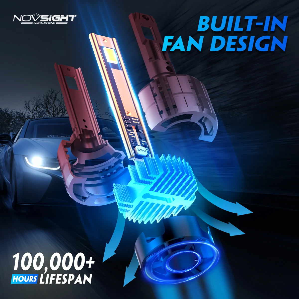 NOVSIGHT N60 200W 20000LM Super Bright H7 LED Canbus H4 H11 H8 H9 9005 HB3 9006 HB4 H13 9012 Car Lamp 6500K Car Headlight Bulbs
