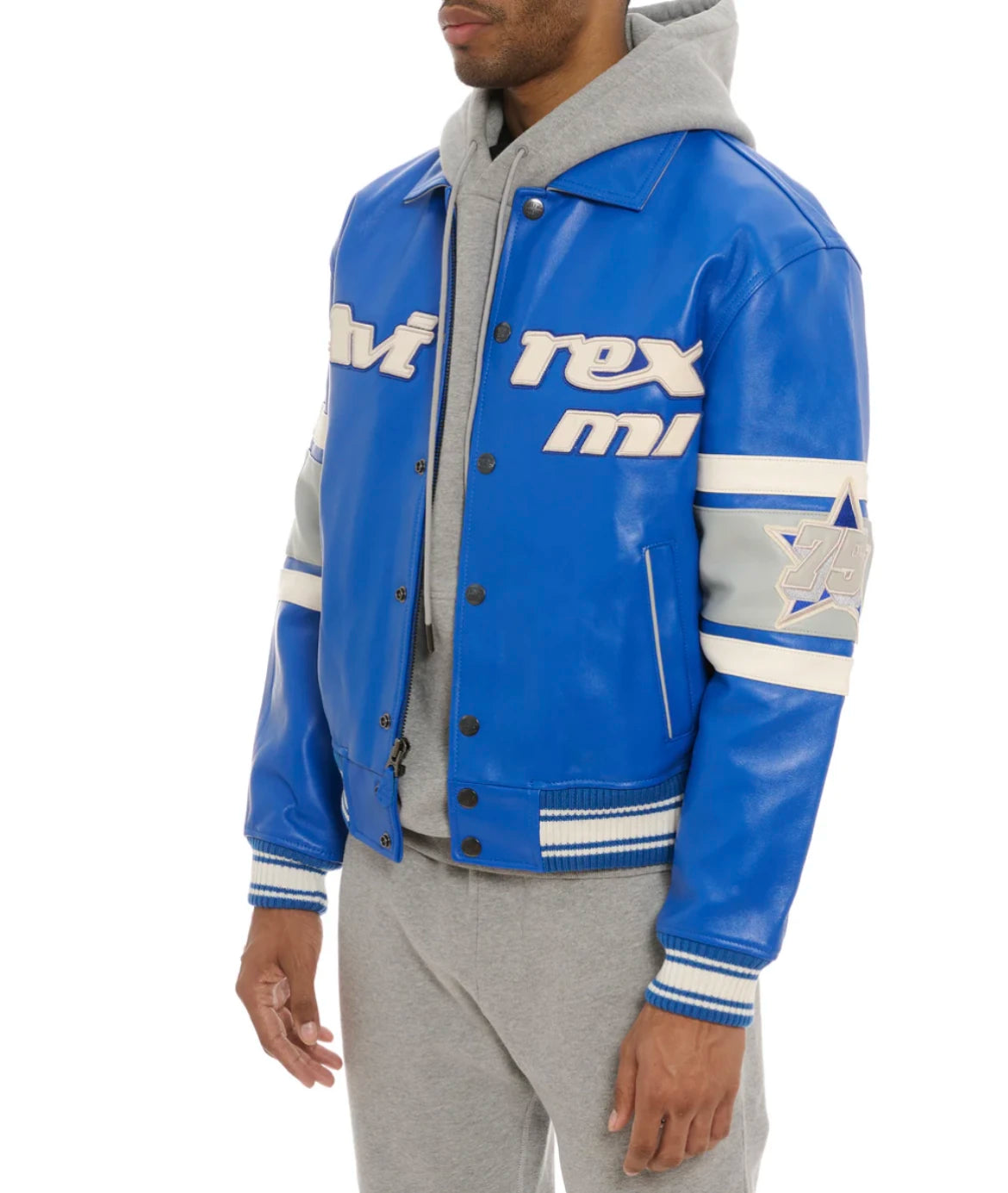 New listing Europe lamb skin embroidery men leather leather jacket American size fashion casual flight suit sheepskin loose coat