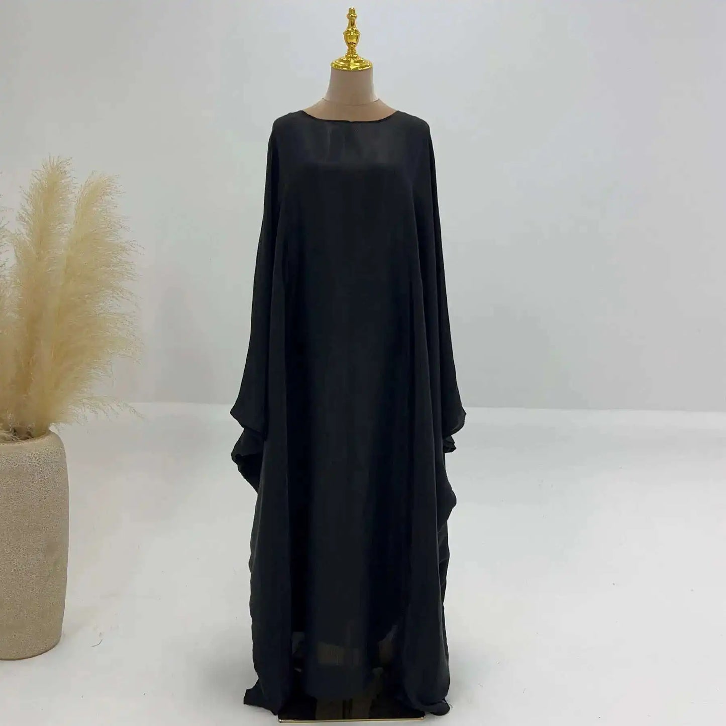 LANMREM Elegant Party Long Dress Women Many Colors Fashion Round Neck Batwing Sleeves Loose Dresses Fashion New Clothing 32C1950