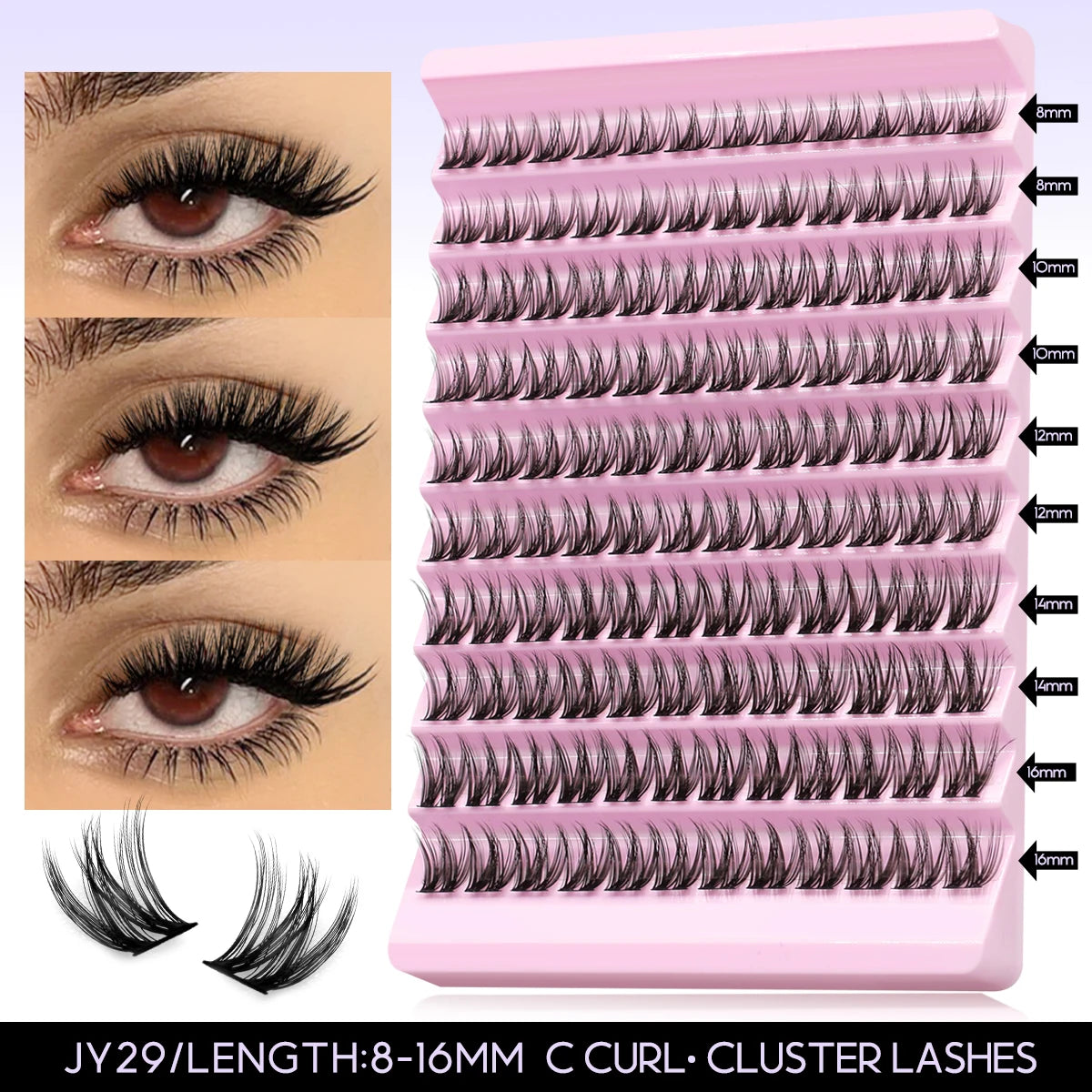 DIY Lash Extension Kit Individual Eyelash Extension Kit Cluster Lashes Kit Lash Glue Remover for Eyelash Extensions Makeup
