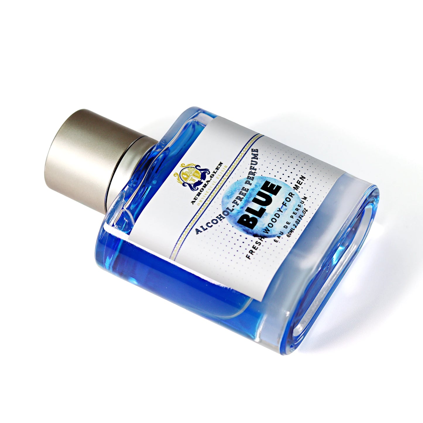 Azure for Men Perfume Oil 60mL Alcohol-Free Fresh Woody Scent Long-Lasting 6-8H Skin Sensitive Skin Safe Lemon Vetiver Cedar
