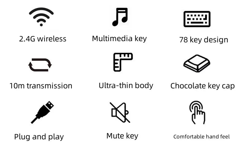 2.4G Wireless Keyboard and Mouse Protable Mini Keyboard Mouse Combo Set For Notebook Laptop Mac Desktop PC Computer Smart TV PS4