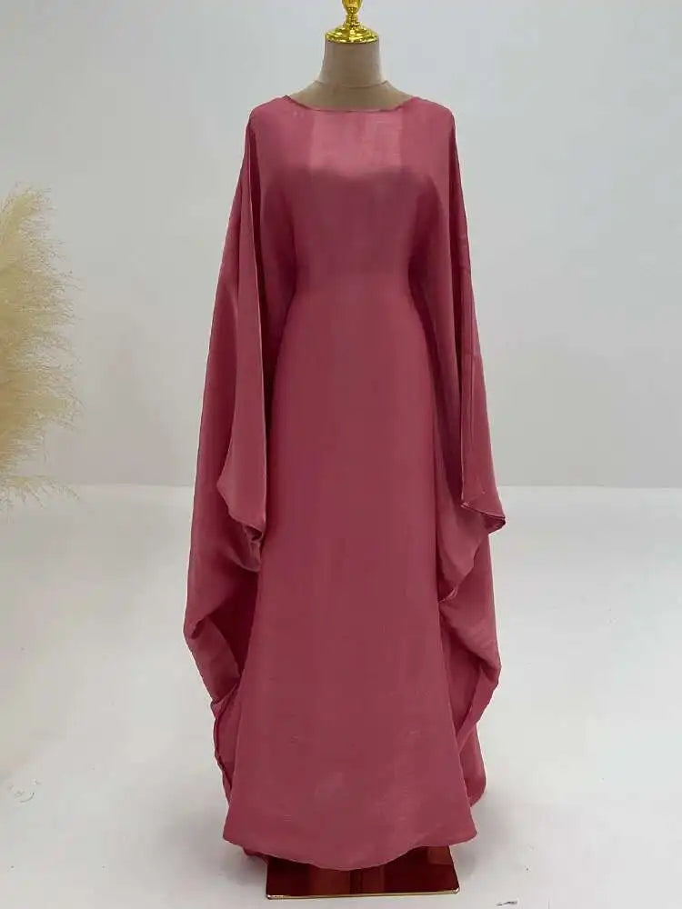 LANMREM Elegant Party Long Dress Women Many Colors Fashion Round Neck Batwing Sleeves Loose Dresses Fashion New Clothing 32C1950