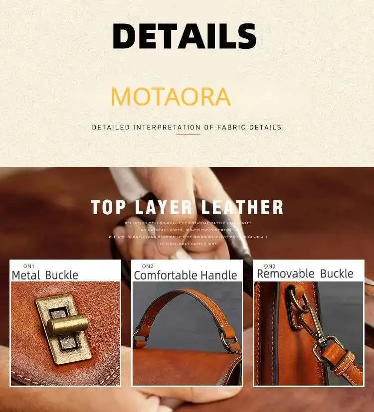 MOTAORA 2025 Trend Genuine Leather Women's Luxury Designer Shoulder Bag | Square Shape Handbag