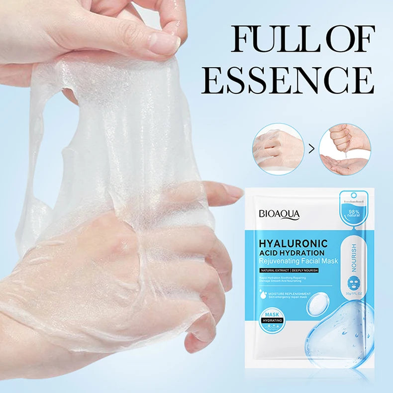 20pcs BIOAQUA Snail Hyaluronic Acid Face Mask skincare Moisturizing Hydrating Firming Facial Masks Face Skin Care Products