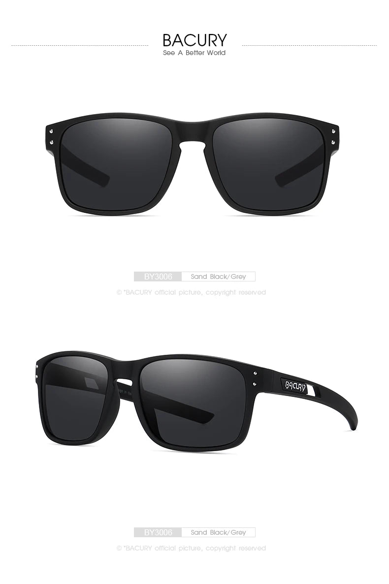 BACURY Fashion Sports Sunglasses for Men High Quality TR-90 Ultra Light Comfortable Frame for Women Outdoor Activity Sunglasses