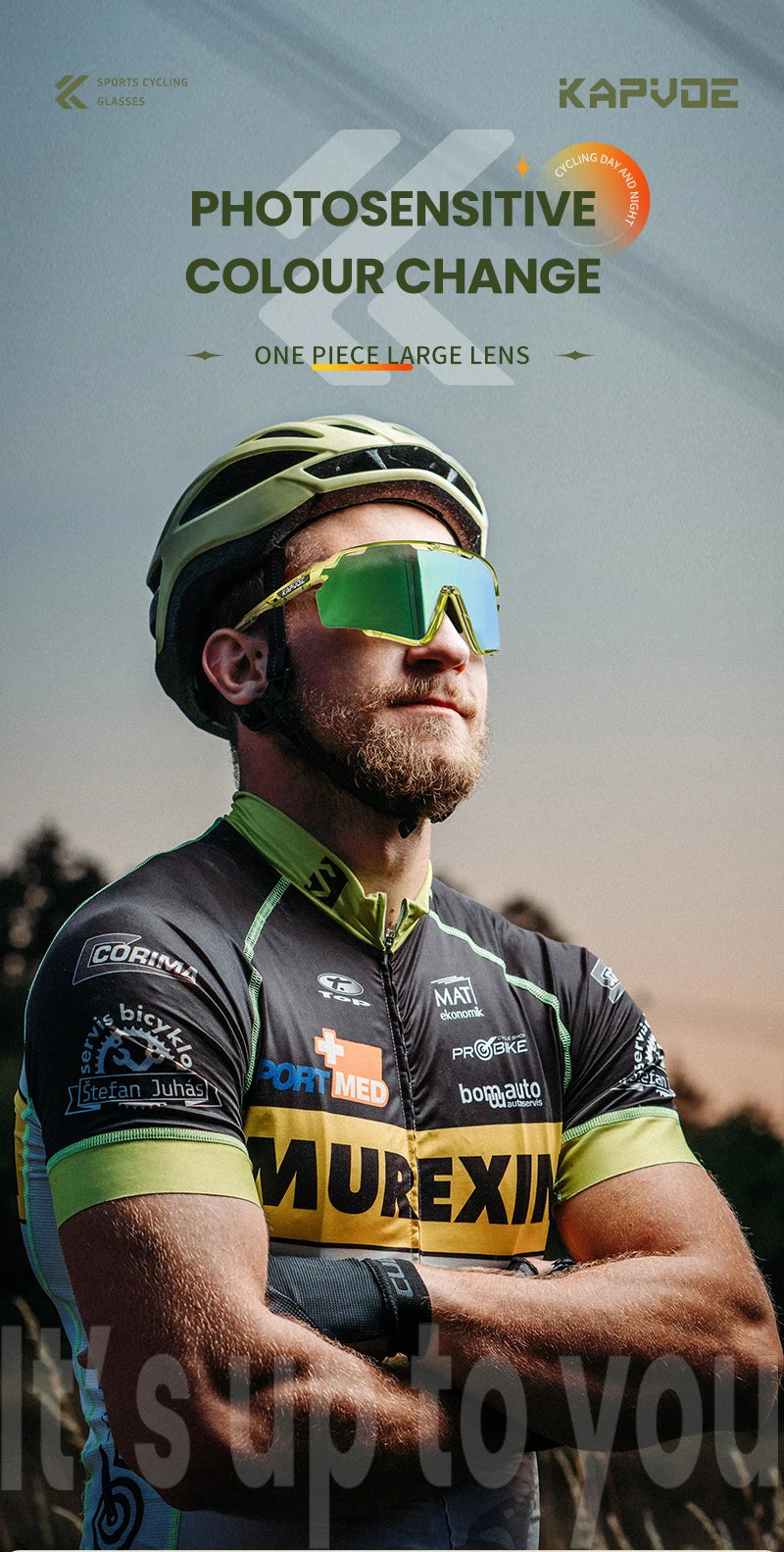 Kapvoe new Outdoor Photochromic Sunglasses Bicycle Cycling Glasses MTB Road Bike Eyewear Women Man Sports Hiking UV400 Goggles