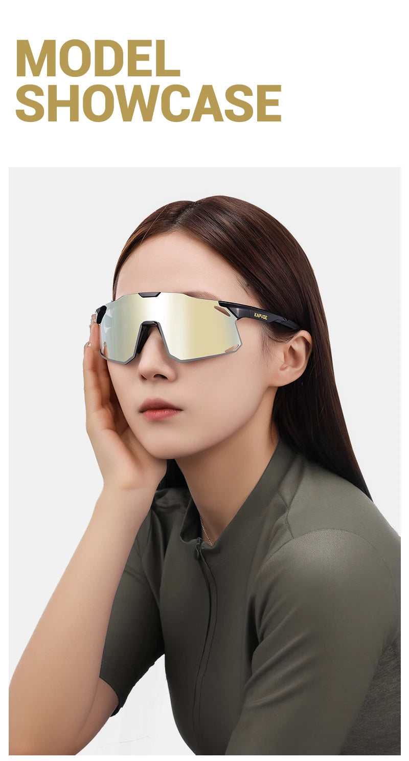 KAPVOE New Outdoor Cycling Sunglasses Men Women Mountain Bicycle Sports Eyewear MTB Bike Cycling Glasses UV400 Running Goggles