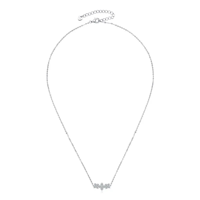 Lnngy Four-leaf Clover Moissanite Earring Pendant Necklace For Women 925 Sterling Silver Stud Earrings Lucky Flower Jewelry