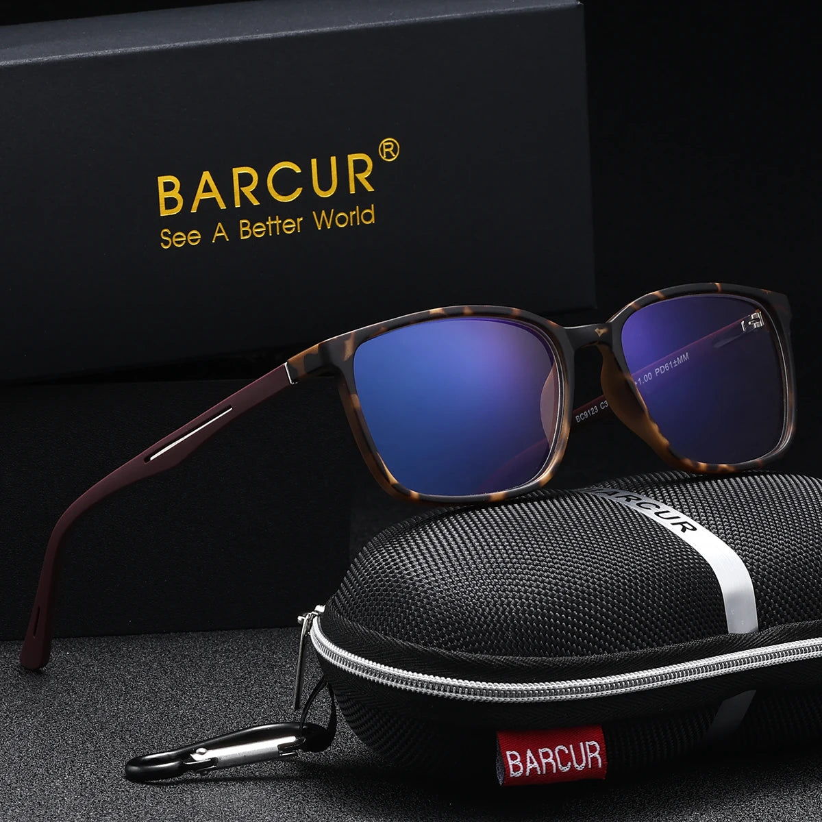 BARCUR Square Reading Glasses Anti-Fatigue Lightweight PC Frame with AC Lens - Fashion Multiple Degrees Men Women glasses