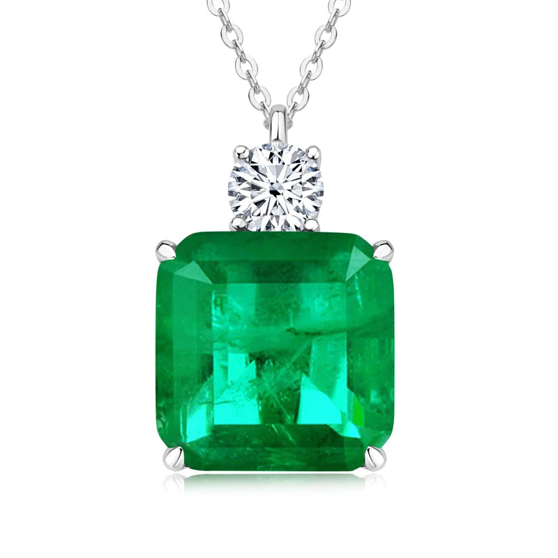 Lnngy Certified 925 Sterling Silver Chain Necklace Irregular Colorful Gemstone Pendant Necklaces for Women Collar Mujer