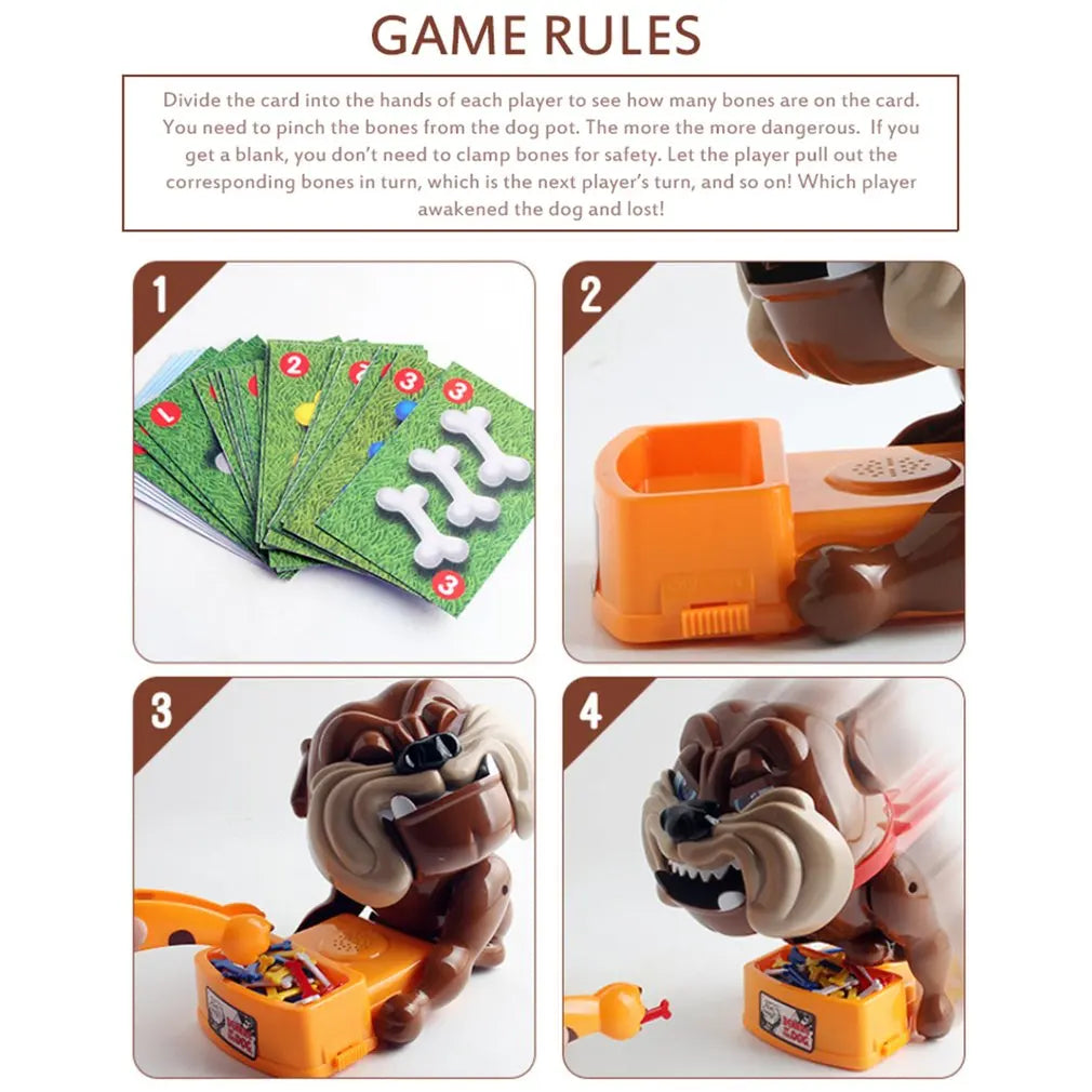 Funny Tricky Toys Bad Dog Chew Bone Action Games Biting Wake Dog Parents Interactive Toys Party Family Game Kids Xmas Gift