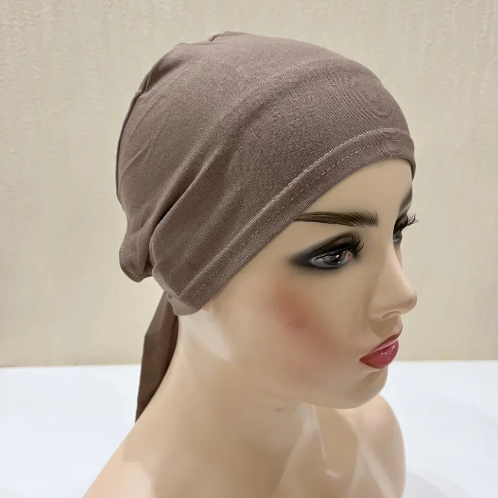 Soft Inner Muslim Women Hijab Cap Islamic Head Wear Hat Underscarf Cotton Hats Bonnet Turkish Scarves Arab Headdress India Caps