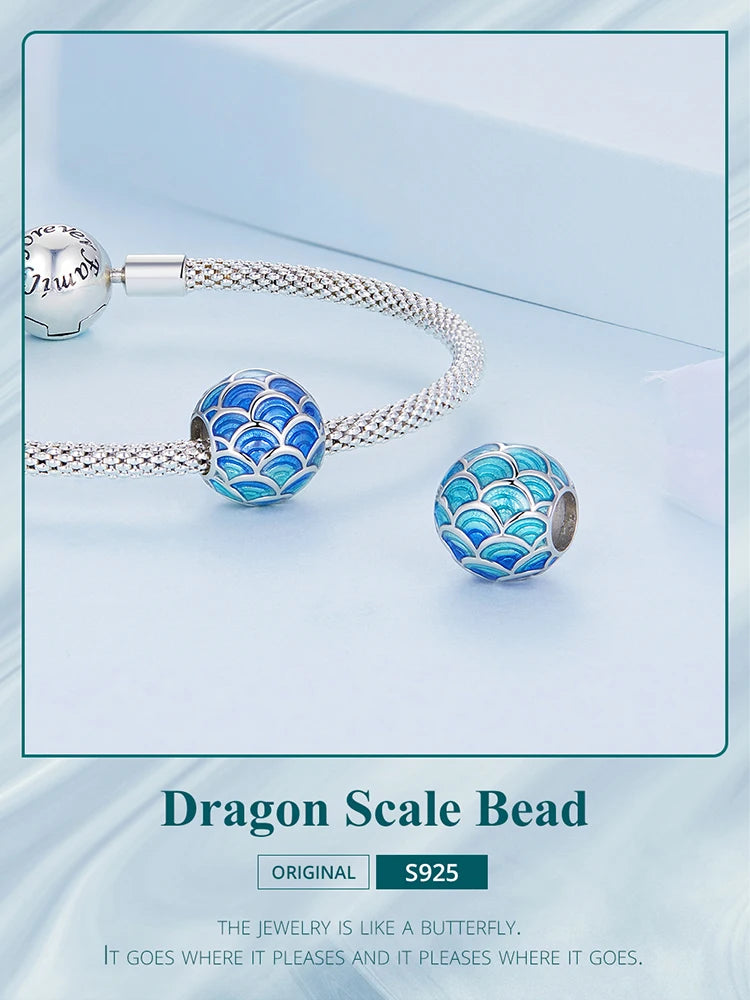 Bamoer 925 Sterling Silver Phoenix Pendant Dragon Charms Enamel Process Plated Platinuma Fit Women DIY Bracelet Fine Jewelry