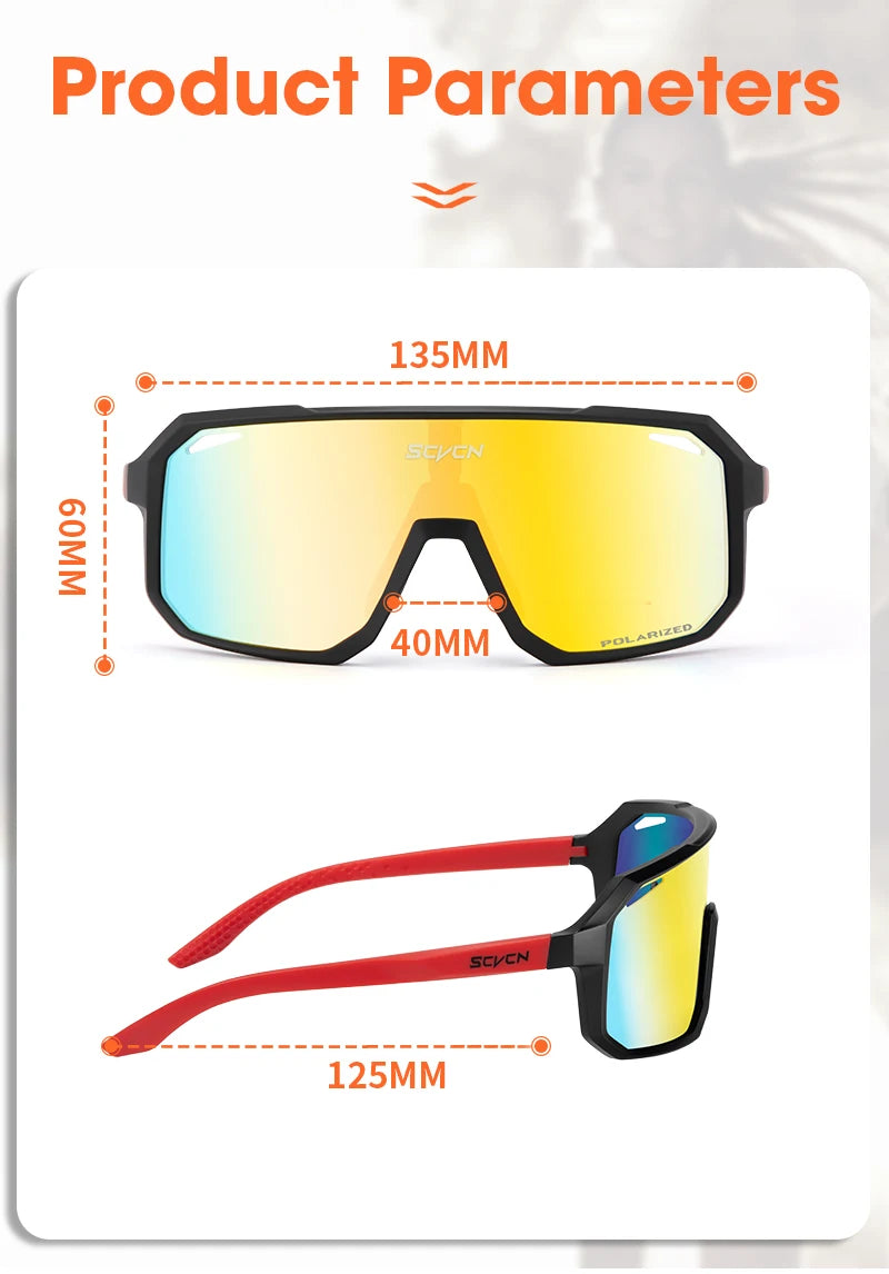 SCVCN Polarized Sunglasses for Men MTB Cycling Glasses Outdoor Sports Bike UV400 Goggles Women Road Bicycle Cycling Glasses New
