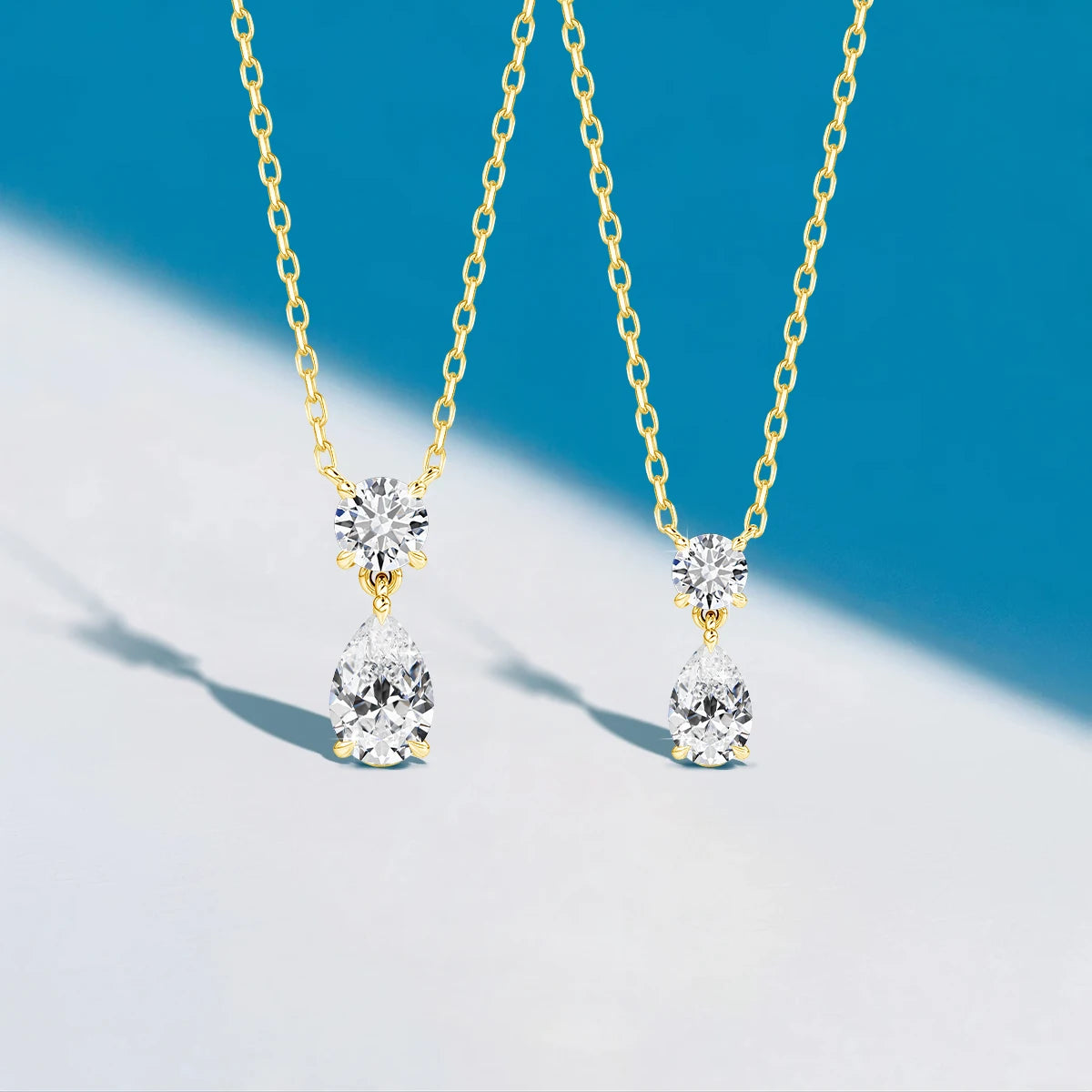 4ctw Pear Teardrop Cut Moissanite Diamond Pendant Necklace D Color GRA Certified 925 Silver Plated 18k Gold Jewelry for Women