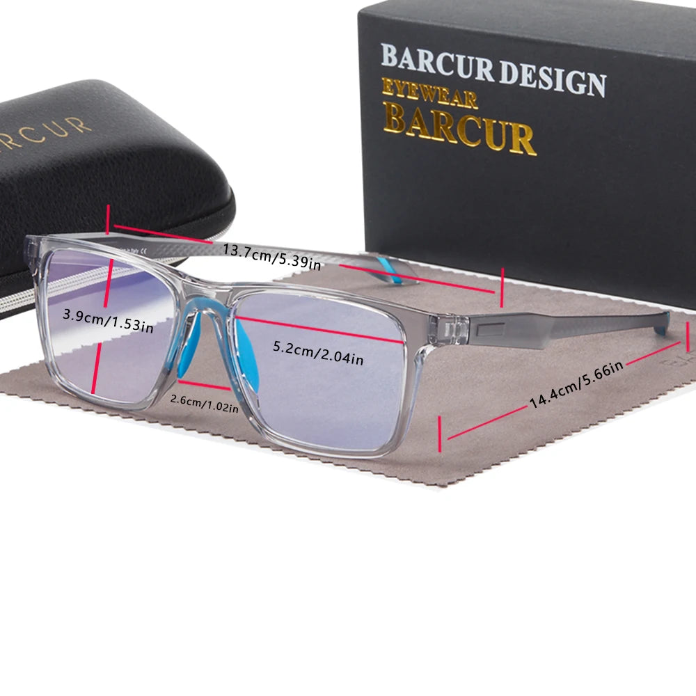 BARCUR Men Anti Blue Light Glasses Fashion Personality TR-90 Secondary Footnotes Goggles Woman Reading Glasses Accessories