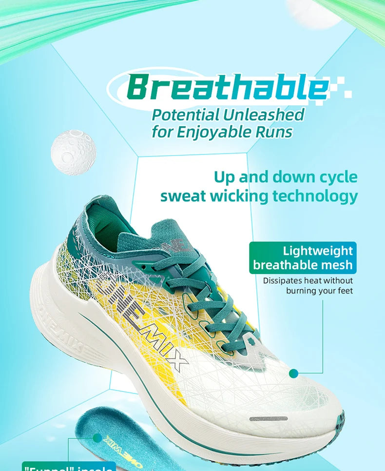 ONEMIX 2025 New Carbon Plate Marathon Running Shoe Pro Tests Stable Support For Shock-absorbing Ultralight Bounce Sneakers