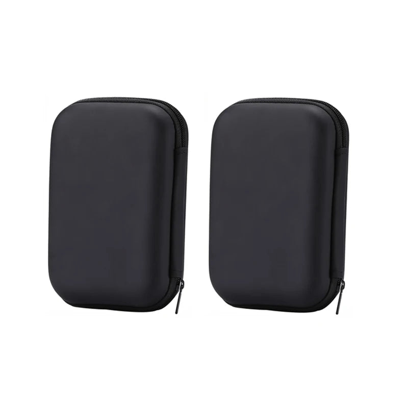 Black Hard Storage Bag Data Cable Earphones Keys Coins Jewelry Travel Portable Anti-collision Multifunctional Zipper Storage Bag