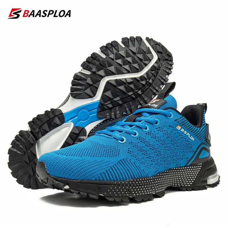 Baasploa Men Running Shoes Lightweight Sport Shoes for Men Mesh Breathable Casual Sneakers Non-Slip Outdoor 2023 New Arrival