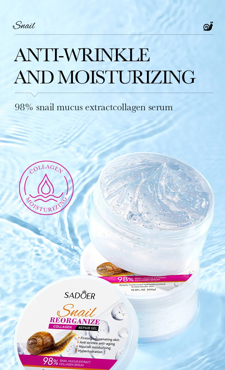 SADOER Snail Collagen Face Cream Gel Firming Repair Brightening Moisturizing Facial Creams Beauty Face Skin Care Products