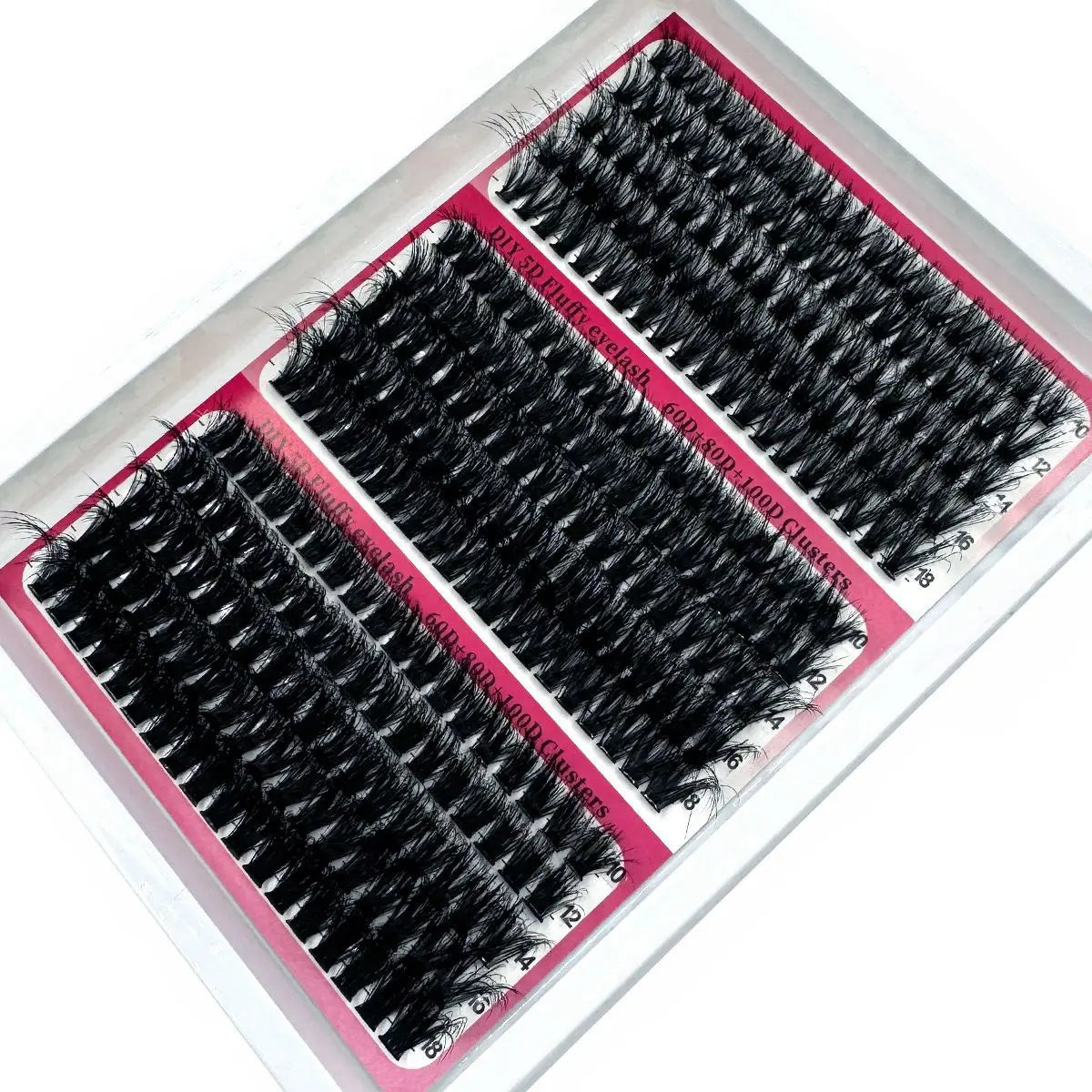 15Rows DIY 5D Fluffy Lash Clusters 60D/80D/100D Thick Eyelash Clusters Wispy Individual Lashes 10-20mm Cluster Eyelash Extension